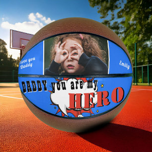 Papa Held Superheld Vader Vaderdag Foto Basketbal