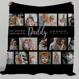 Papa Herinnering 18 Foto Collage Fleece Deken