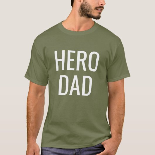 Papa Hero Bold Typografie T-shirt (Voorkant)