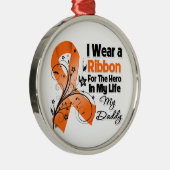 Papa Hero in mijn leven leukemie Metalen Ornament (Rechts)