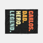 Papa Hero Legend Gepersonaliseerde aangepaste naam Fleece Deken (Voorkant (Horizontaal))