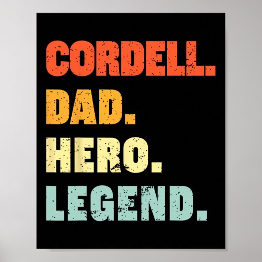 Papa Hero Legend Gepersonaliseerde aangepaste naam Poster (Voorkant)