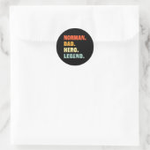 Papa Hero Legend Gepersonaliseerde aangepaste naam Ronde Sticker (Tas)