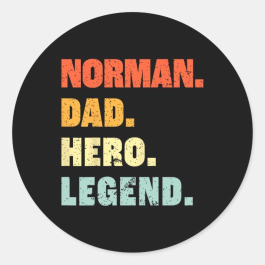 Papa Hero Legend Gepersonaliseerde aangepaste naam Ronde Sticker (Voorkant)