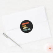 Papa Hero Legend Gepersonaliseerde aangepaste naam Ronde Sticker (Envelop)