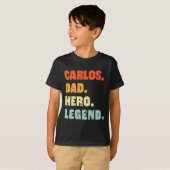 Papa Hero Legend Gepersonaliseerde aangepaste naam T-shirt (Voorkant volledig)