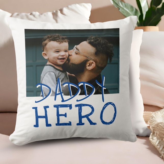 Papa Hero Pap en Kind Aangepaste Foto Kussen (Creator heeft geüpload)