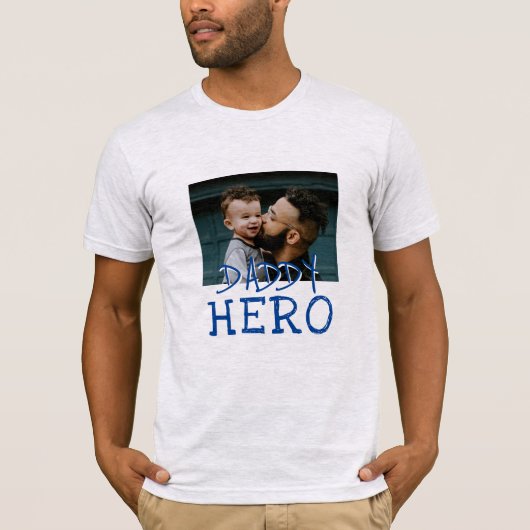 Papa Hero Pap en Kind Aangepaste Foto T-shirt (Voorkant)