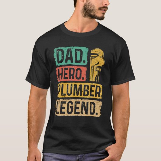 Papa Hero Plumber Legend WFrench Tradesman T-shirt (Voorkant)