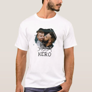 Papa Hero Typografie Papa Foto Keepsake T-shirt