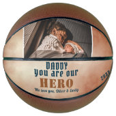 Papa Hero Waterverf Vader Dag Foto Basketbal (Voorkant)