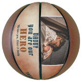 Papa Hero Waterverf Vader Dag Foto Basketbal (Verticaal)