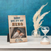 Papa Hero Waterverf Vader Dag Foto Fotoplaat (Zijkant)