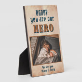 Papa Hero Waterverf Vader Dag Foto Fotoplaat (Zijkant)