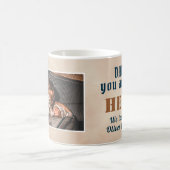 Papa Hero Waterverf Vader Dag Foto Koffiemok (Center)