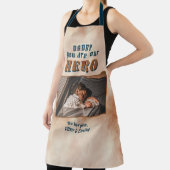 Papa Hero Waterverf Vader Keepomwille Familie Foto Schort (Insitu)