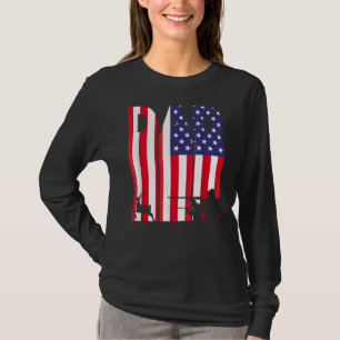 Papa Herten Jacht Amerikaanse vlag T-shirt