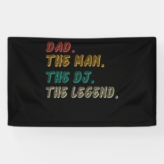 Papa het Man de dj de legende Vintage Spandoek