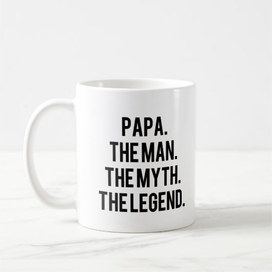 Papa het Man de Myth de Legend grappige modebok Koffiemok (Links)