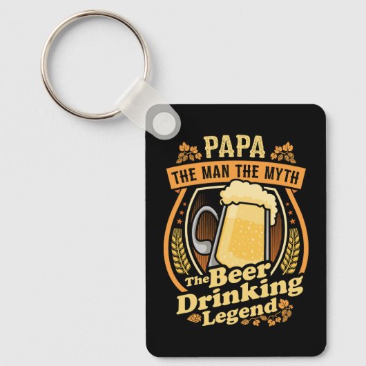 Papa het Man De mythe De bierlegende Drink Sleutelhanger (Voorkant)