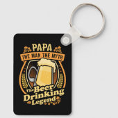 Papa het Man De mythe De bierlegende Drink Sleutelhanger (Achterkant)