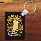 Papa het Man De mythe De bierlegende Drink Sleutelhanger (Achterkant)