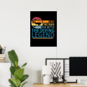 Papa het Man de mythe de duikende legend Poster (Thuiskantoor)