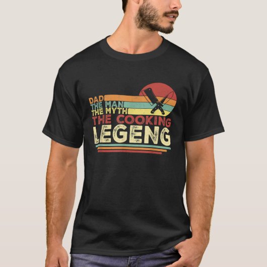 Papa het Man de mythe de kookende kapper T-shirt (Voorkant)