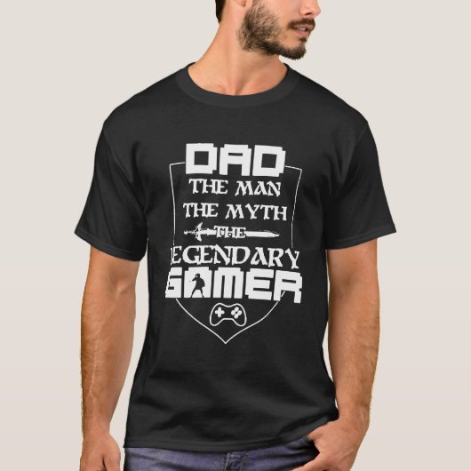 Papa het Man de mythe de legendarische gamer T-shirt (Voorkant)