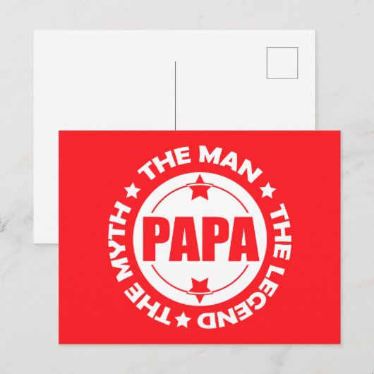 Papa. Het Man. De mythe. De Legende. Briefkaart (Voorkant / Achterkant)