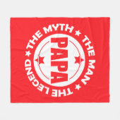 Papa. Het Man. De mythe. De Legende. Fleece Deken (Voorkant (Horizontaal))