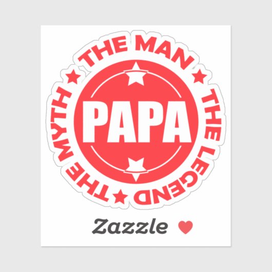 Papa. Het Man. De mythe. De Legende. Sticker (Vel)