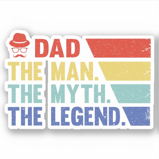 Papa. Het Man, de mythe, de legende. Sticker (Voorkant)