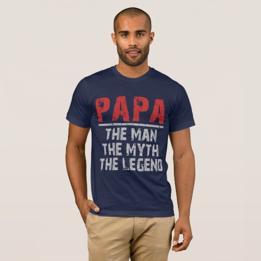 Papa het Man de mythe de legende T-shirt (Voorkant volledig)