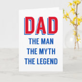 Papa het man, de mythe, de legende, Vaderdag Kaart (Gele Bloem)