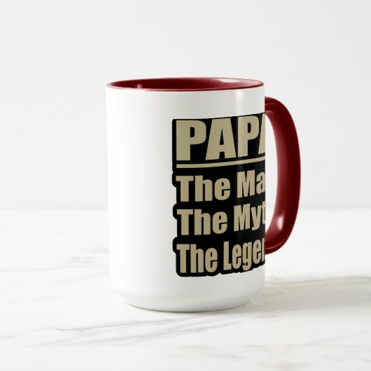 Papa Het Man De mythe De legende Vaderdag mok (Voorkant rechts)