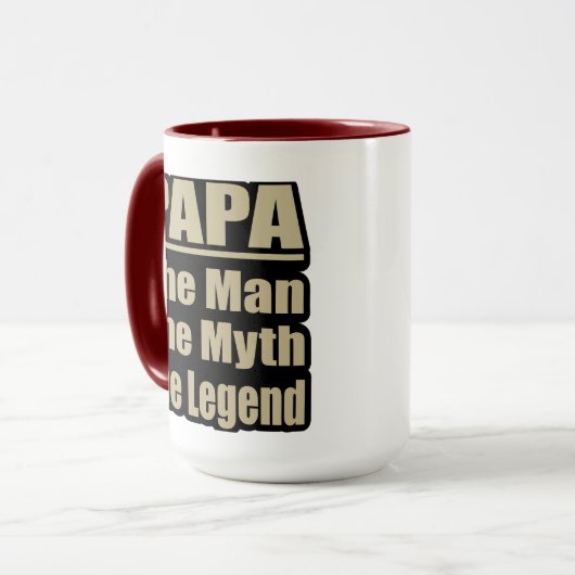 Papa Het Man De mythe De legende Vaderdag mok (Voorkant links)