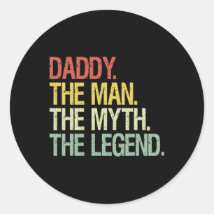 Papa het Man de mythe de legende vaders cadeau Ronde Sticker