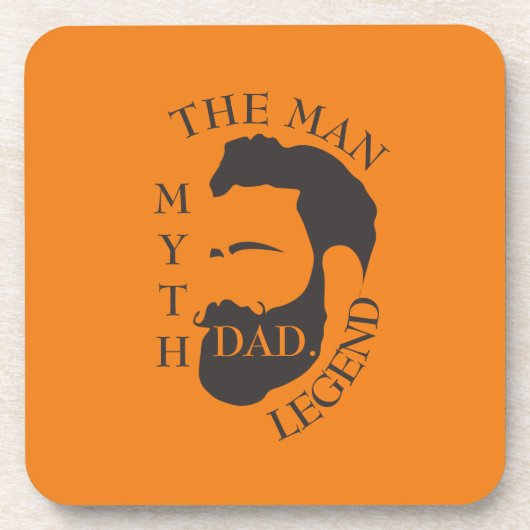 Papa het man, de mythe, de legentekst oranje bier onderzetter (Voorkant)