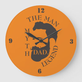 Papa het man, de mythe, de legentekst oranje grote klok