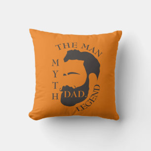 Papa het man, de mythe, de legentekst oranje kussen