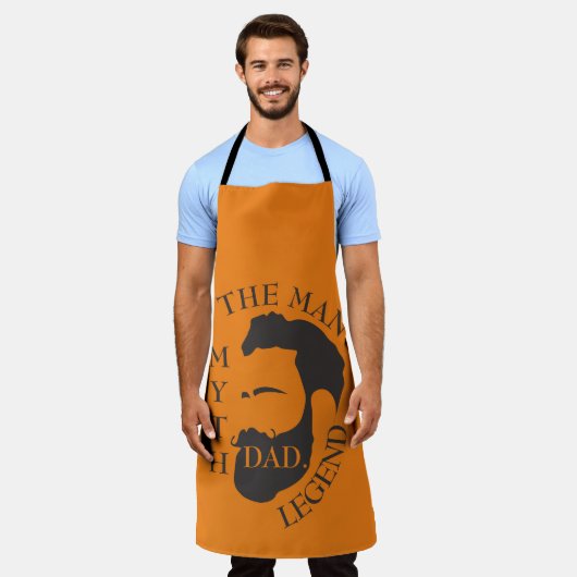 Papa het man, de mythe, de legentekst oranje schort (Gedragen)