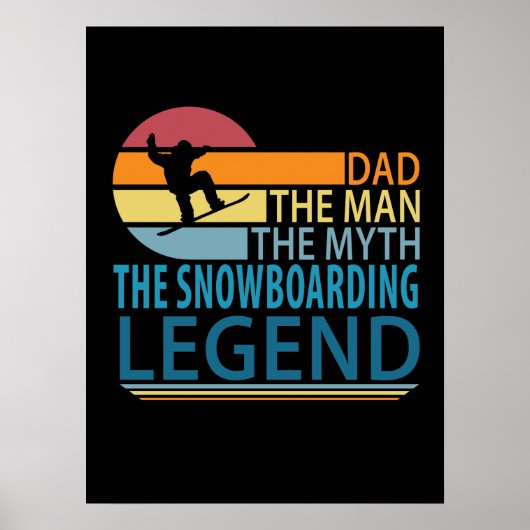 Papa het Man de mythe de snowboarden legend Poster (Voorkant)