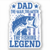 Papa - het Man, de mythe, de Vissende leger Sticker (Voorkant)