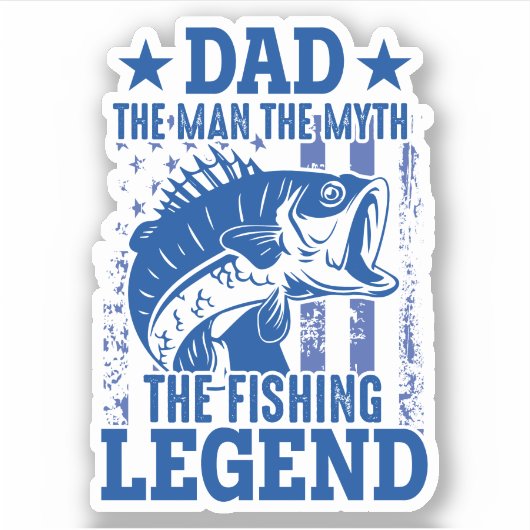 Papa - het Man, de mythe, de Vissende leger Sticker (Voorkant)