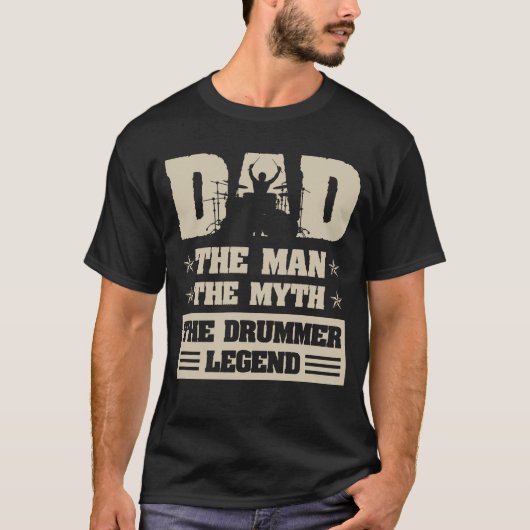 Papa het man de mythe van de Drummer legende T-shirt (Voorkant)