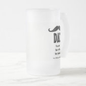 Papa het man de mythe van de legende snor grappig matglas bierpul (Voorkant rechts)