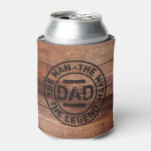 Papa Het Man Mythe Legend Wood Pyrografie Blikjeskoeler (Blikje Voorkant)