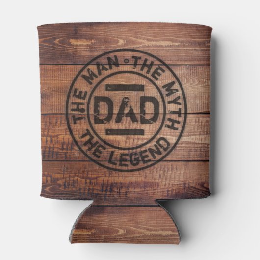 Papa Het Man Mythe Legend Wood Pyrografie Blikjeskoeler (Achterkant)
