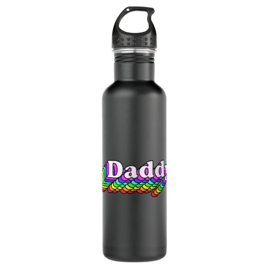 Papa, homepage Beer, Retro LGBT regenboog, LGBTQ P Waterfles (Voorkant)